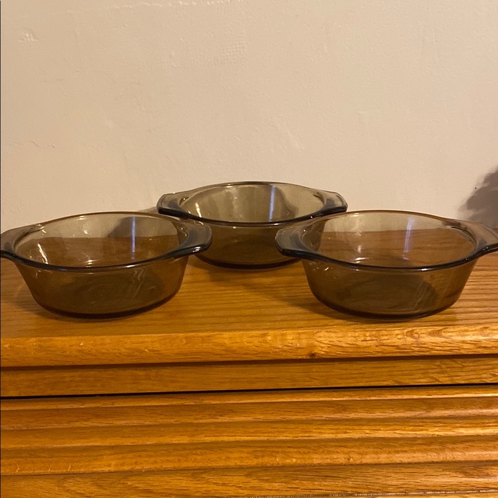 Vintage Lovenware Smoke Casserole 12oz set of 3